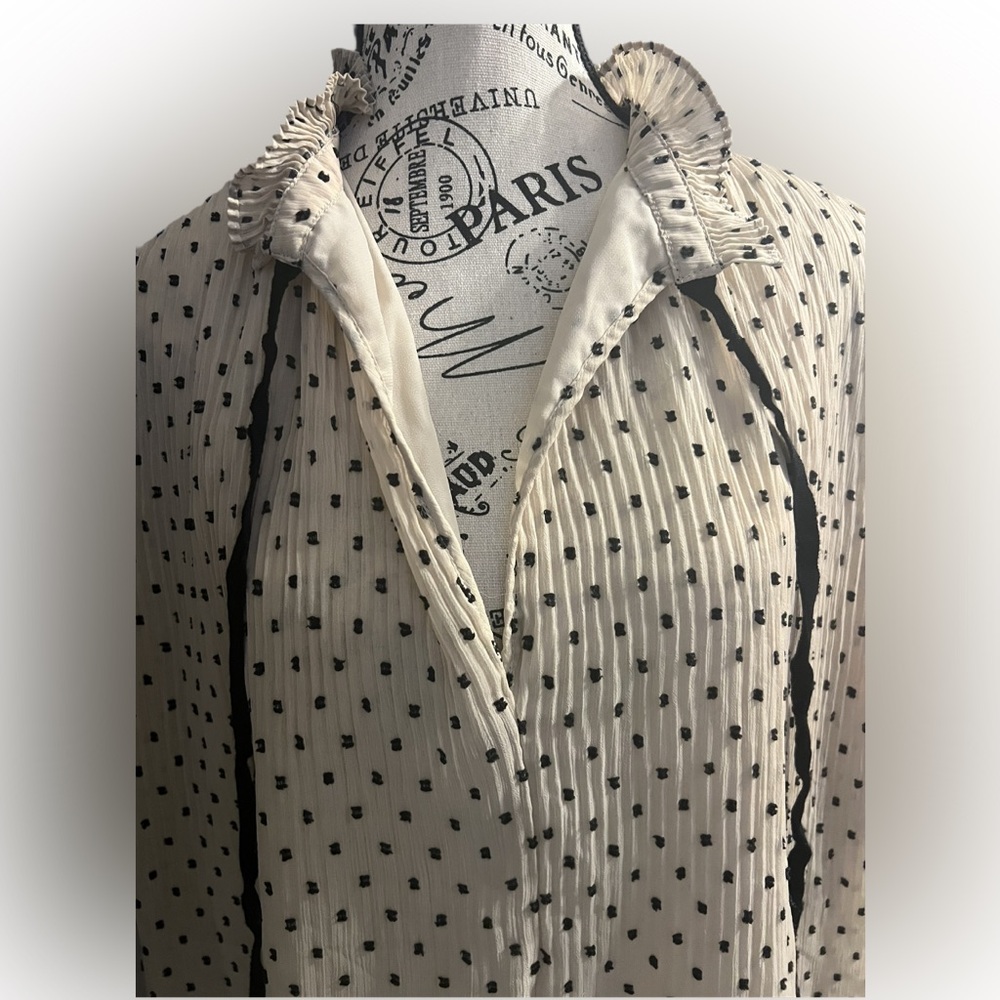 Max Studio Pleated Raised Dot Necktie Top Size 3X